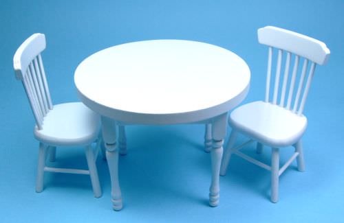 Flatware, Furniture & Kitchenware | Table + Chair - white