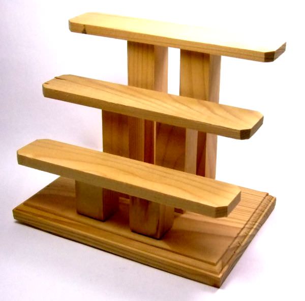 Bamboo, Rattan & Wood | 3-Level Wood Rack