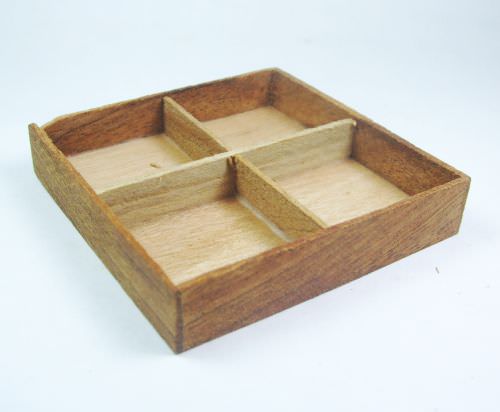 Bamboo, Rattan & Wood | Wood Tray - 4 partition