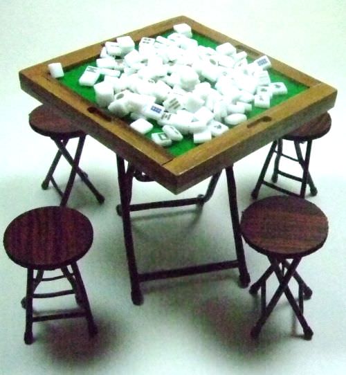 Flatware, Furniture & Kitchenware | Mahjong + Table + Stool Set