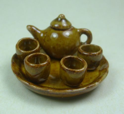 Ceramic, Shell & Stone | Tea Set - light brown